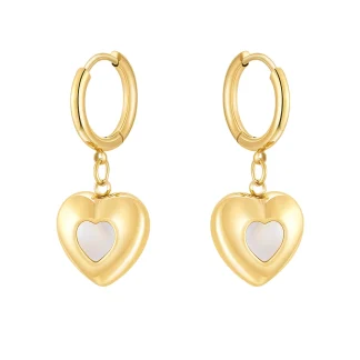 Heart Shell Drop Earrings