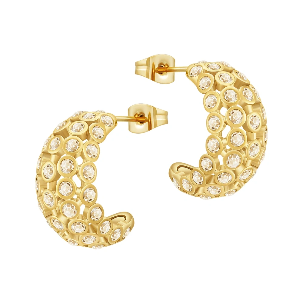 C Shaped Stud Earrings