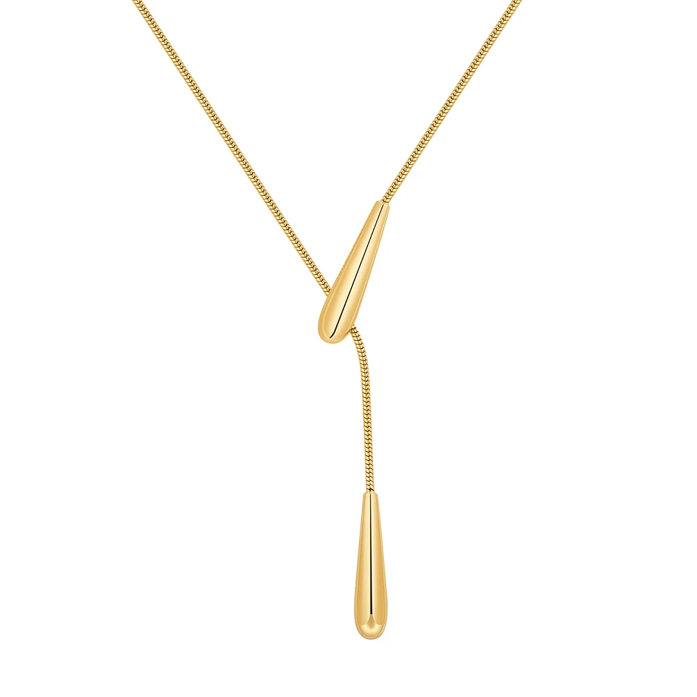 Rain Drop Snake Chain Pendant Necklace - Image 6
