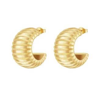 Step C Shape Stud Earrings