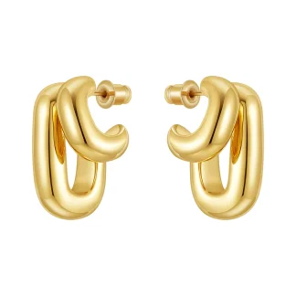 Double Curved Stud Earrings