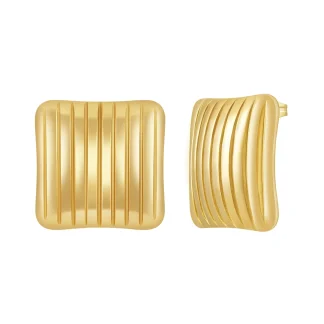 Square Stripe Stud Earrings