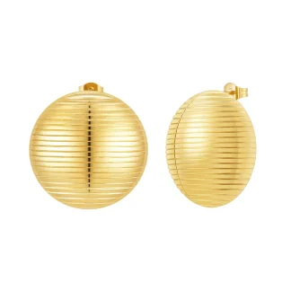 Round Stripe Stud Earrings