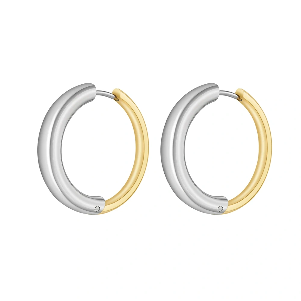 Two-Tone Hoop Earrings