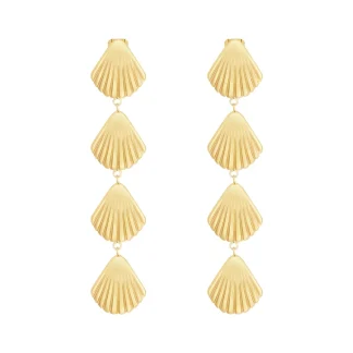 Shell Shape Length Drop Earrings