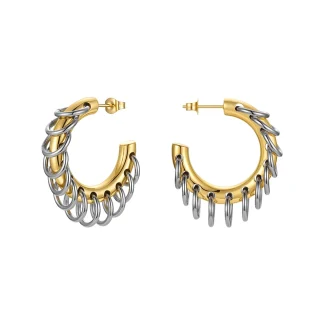 Punk Circle Loop Hoop Earrings