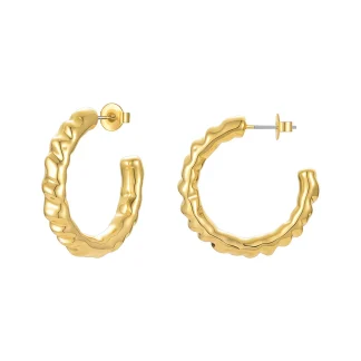 Curved C Shape Hoop Earrings
