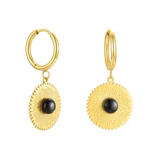Black Eardrop Drop Earrings