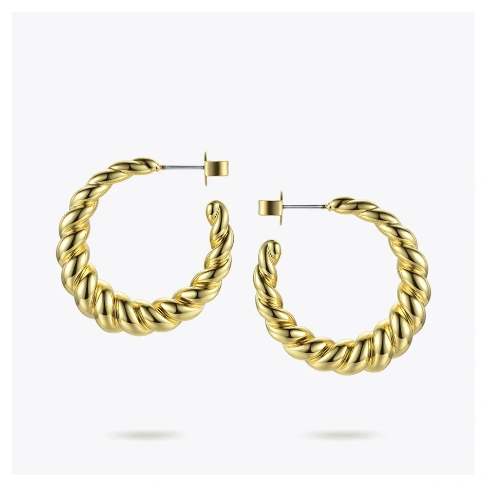 Pure Form Twist Hoop Earrings