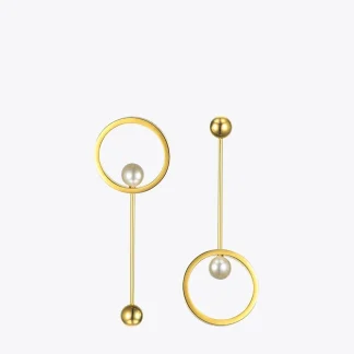 Imitation Pearl Ball Drop Earrings