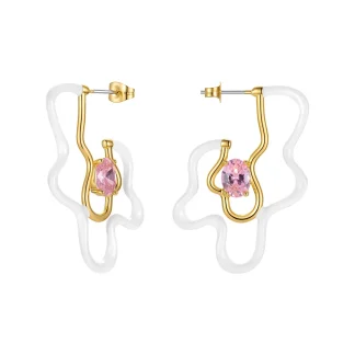 Irregular White Flower Drop Earrings