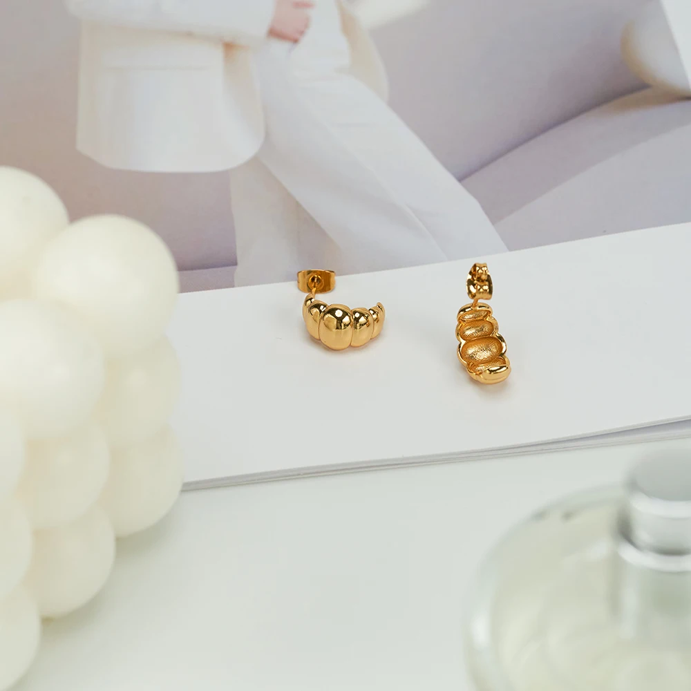 Cool Croissant Stud Earrings - Image 2