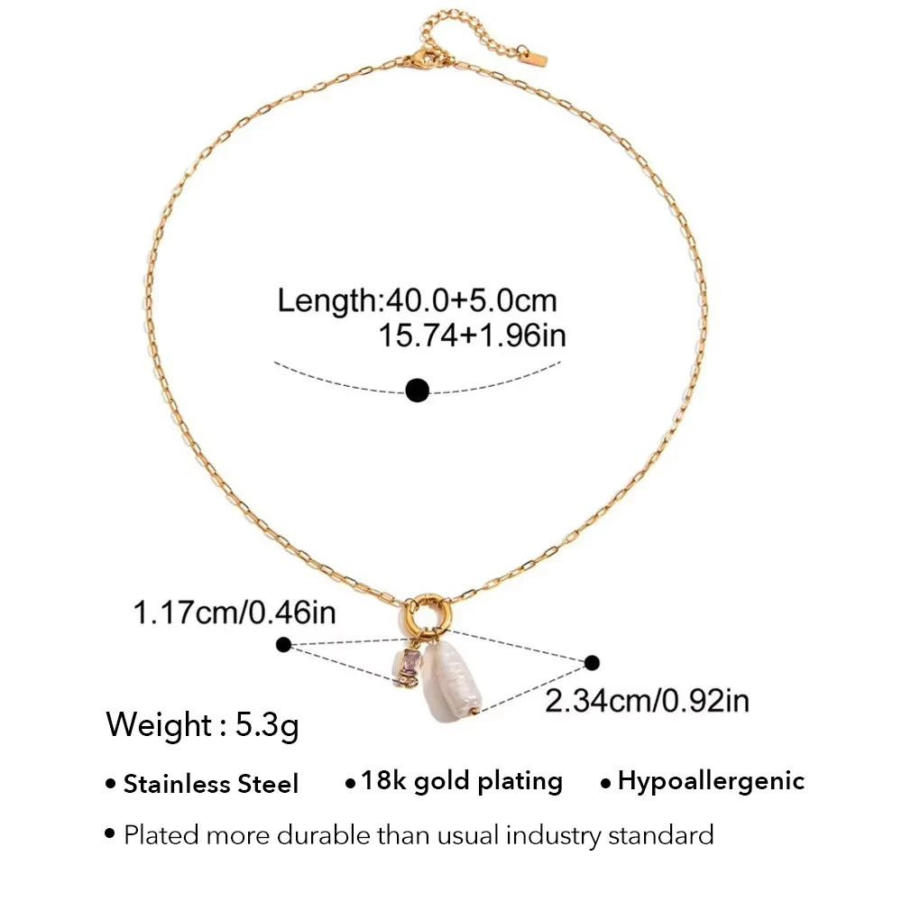 Summer Pearl Zircon Necklace - Image 9