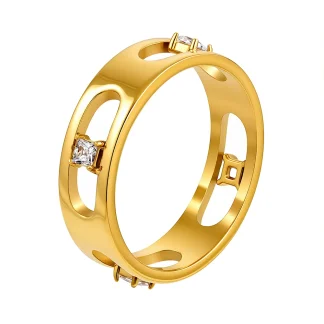 Hollow Zircon Ring