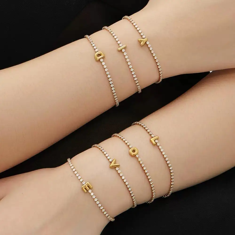 Letter Zircon Bracelet - Image 2