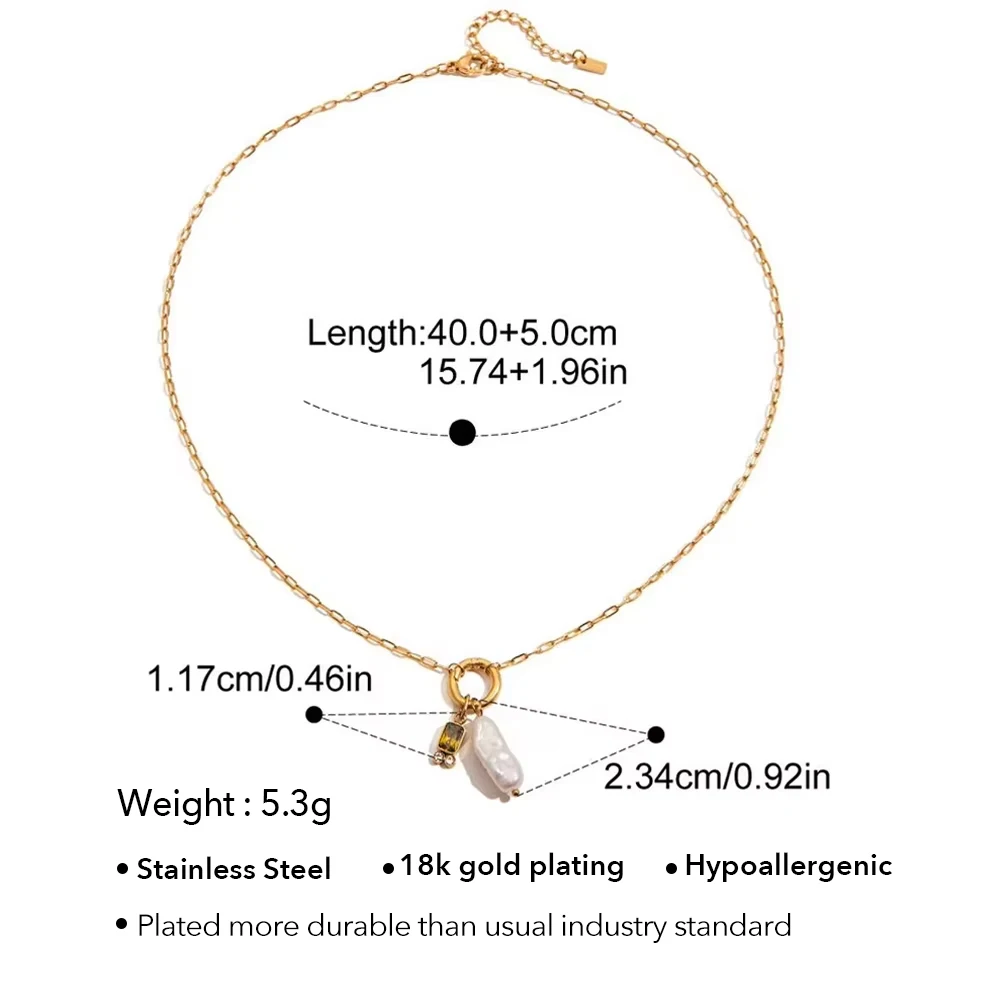 Summer Pearl Zircon Necklace - Image 7