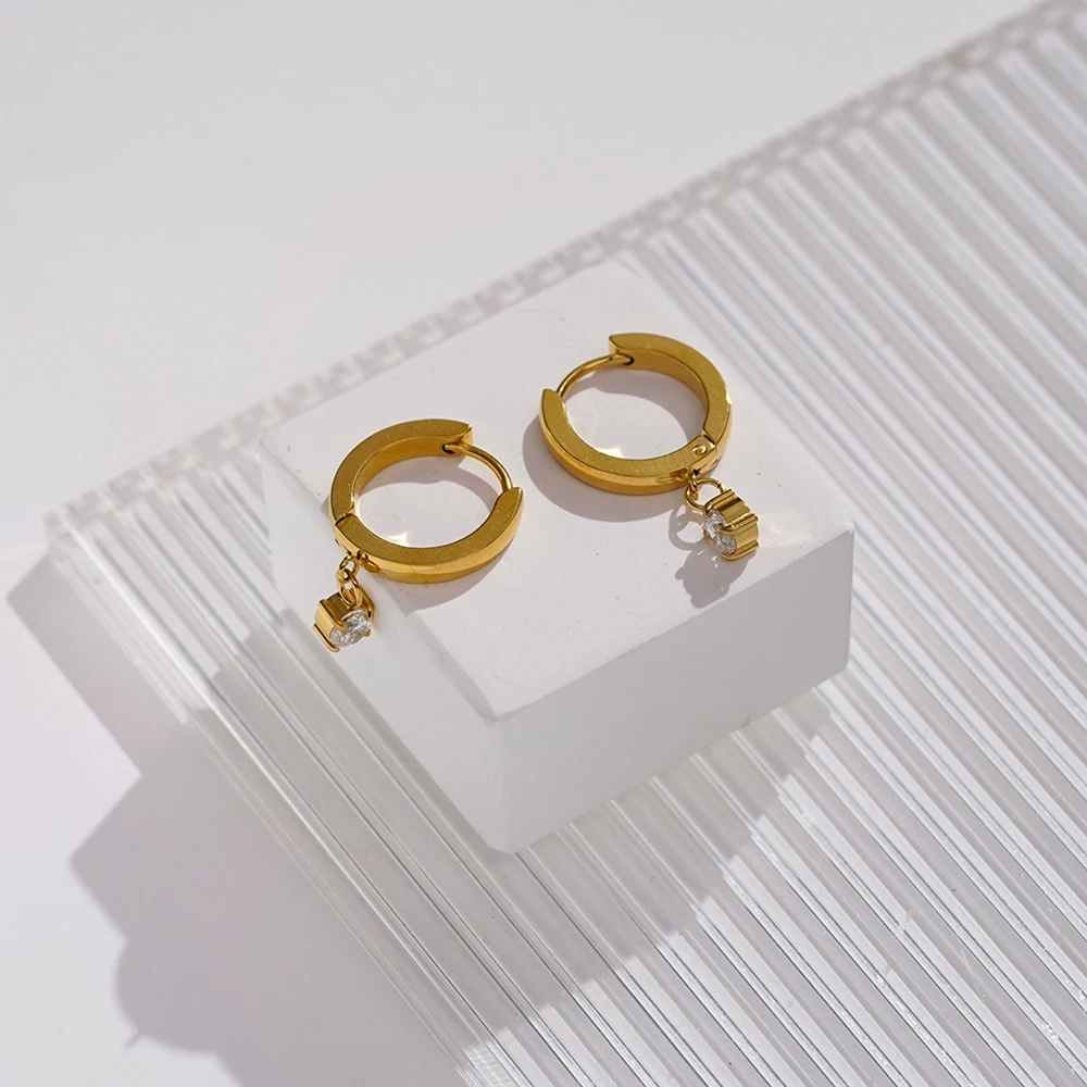 Zircon Circle Hoop Earrings - Image 5