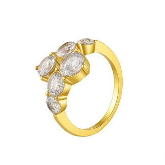 Geometry Round Zircon Ring