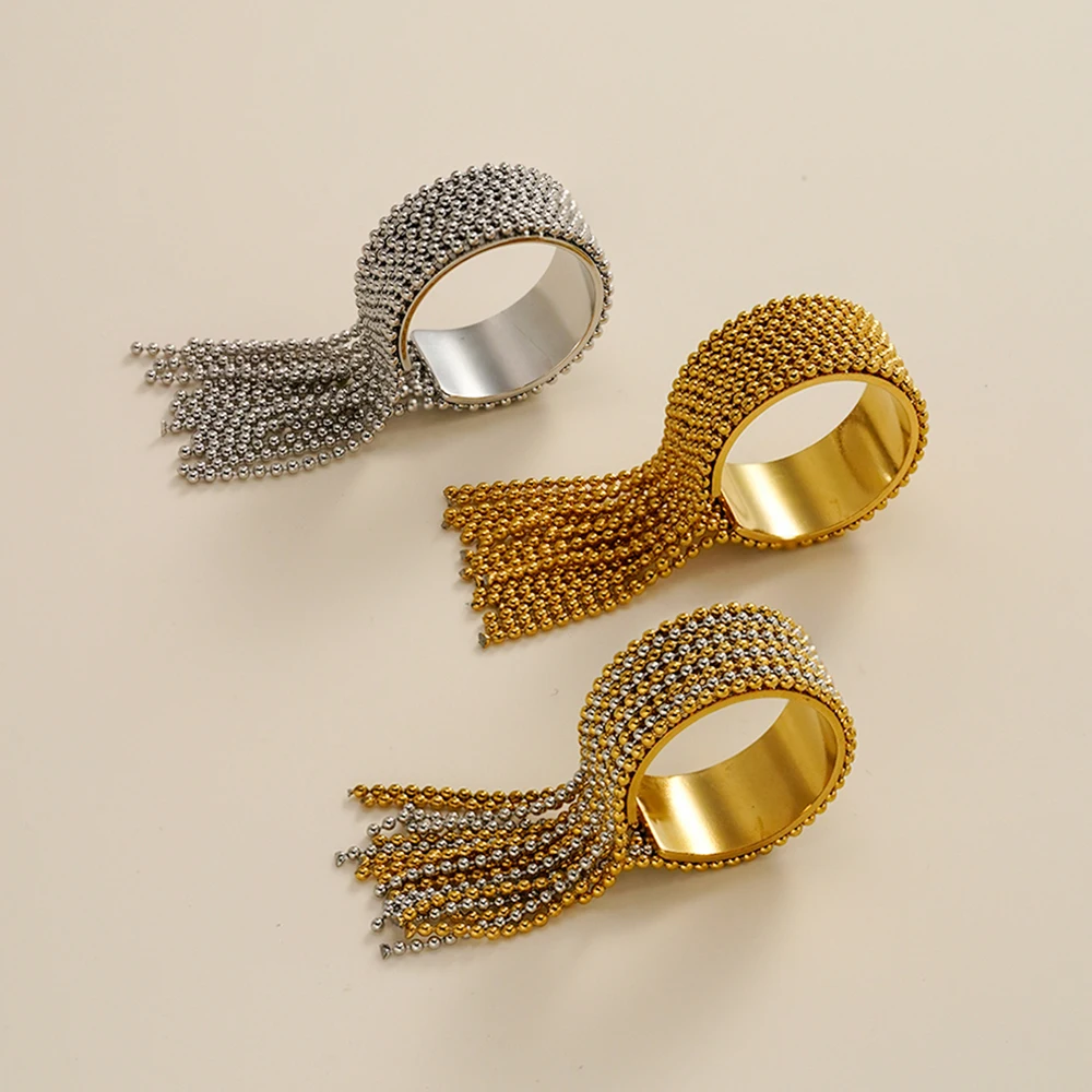 Steel Ball Tassel Ring - Image 3