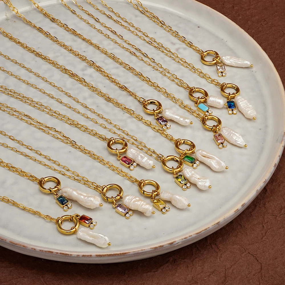 Summer Pearl Zircon Necklace - Image 6