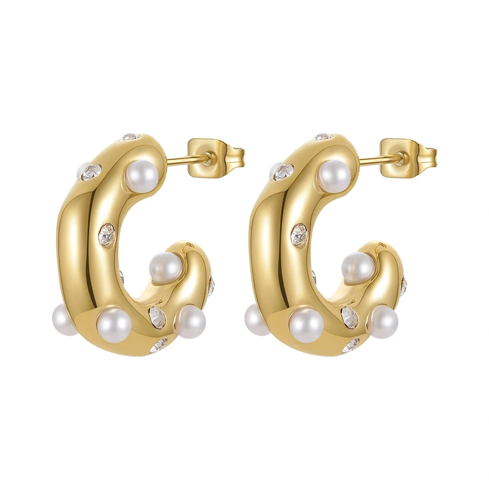 Zirconia Stone Stud Earrings