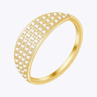 Curved Ring With Zircon