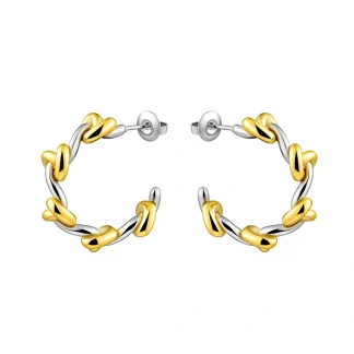 Knot Two Tone Hoop Earrings