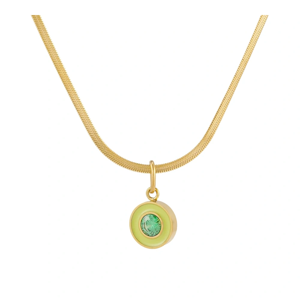 Slice Oil Dripping Zircon Necklace