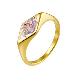 Geometry Glossy Pattern Ring