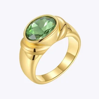 Geometric Zircon Ring