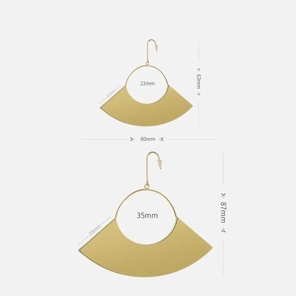 Wide Fan Earrings Matte - Image 6
