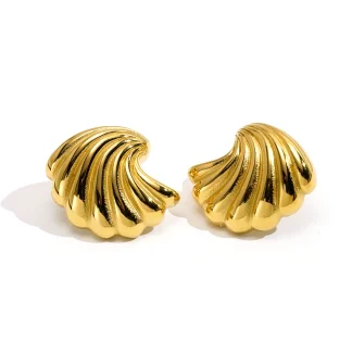 3D Curved Stud Earrings