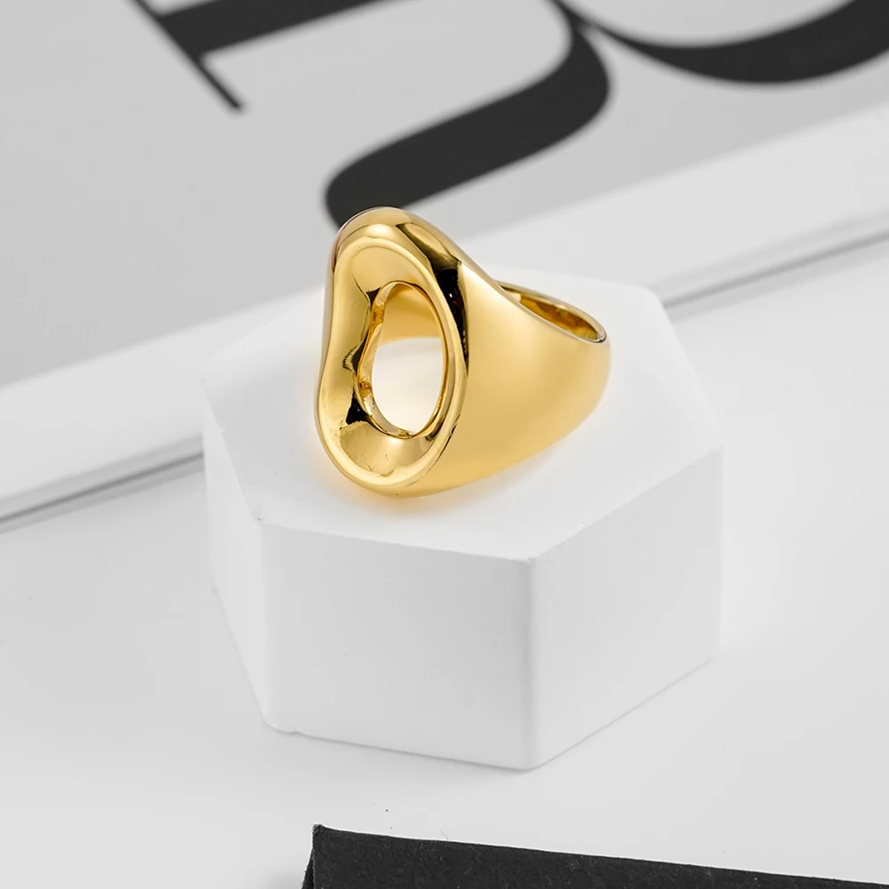 Glossy Irregular Hollow Ring - Image 3