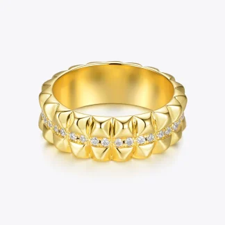 Punk Pyramid Crystal Geometric Ring
