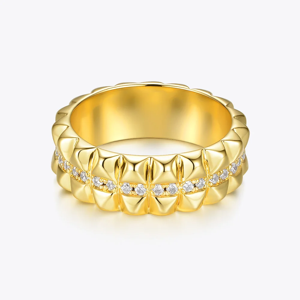 Punk Pyramid Crystal Geometric Ring
