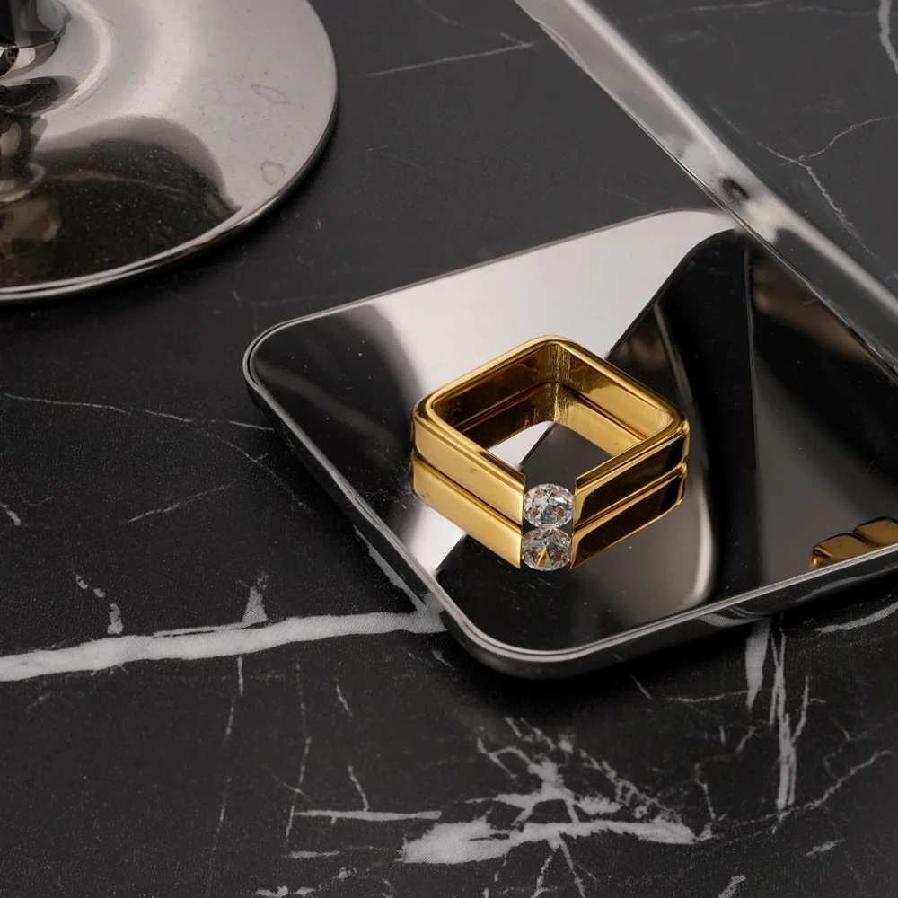 Geometry Square Zircon Ring - Image 2