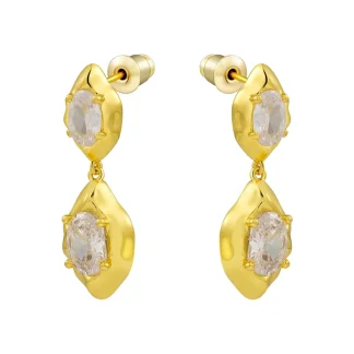 Vintage Lava Zircon Stud Earrings