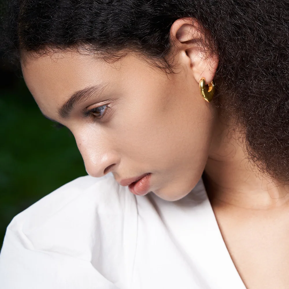 Hollow Heart Stud Earrings - Image 3