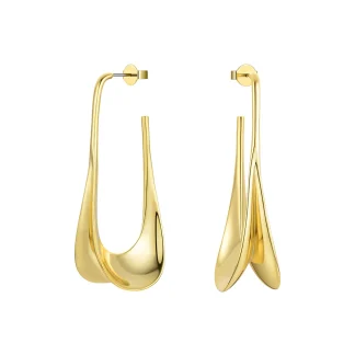 Metal Petal Drop Earrings