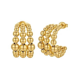 C Shape Hoop Earrings