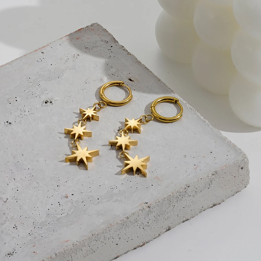 Star Tassel Drop Earrings - Image 2