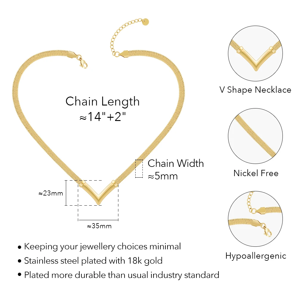 V Shape Snake Necklace - Image 7
