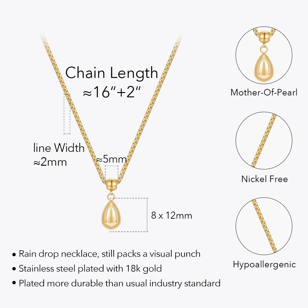 Pendant Rain Drop Necklace - Image 7