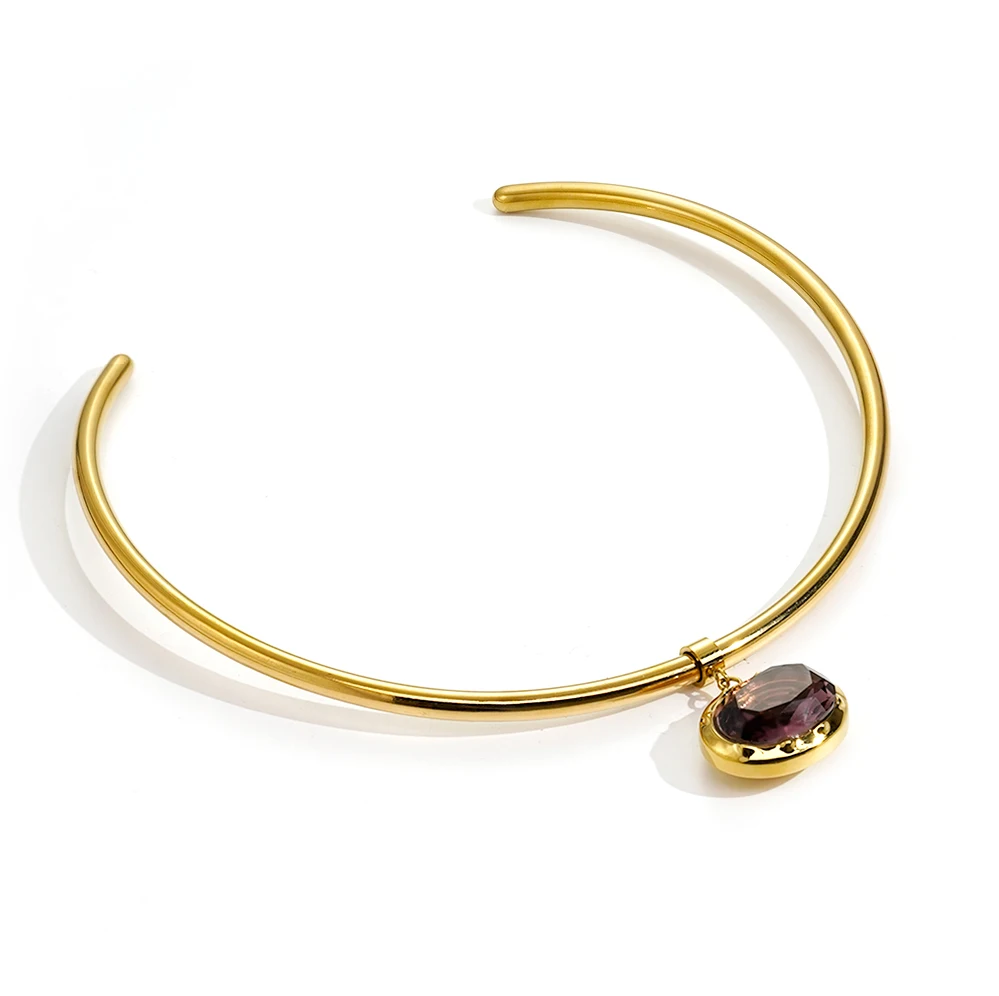 Oval Crystal Colorful Birthstone Necklace - Image 22