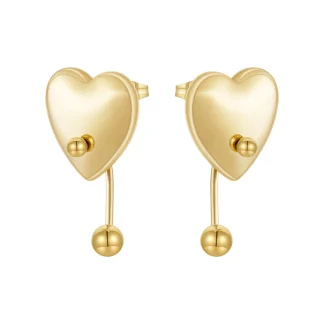 Heart Ball Stud Earrings