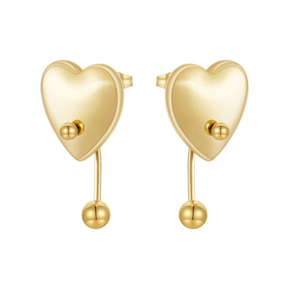 Heart Ball Stud Earrings