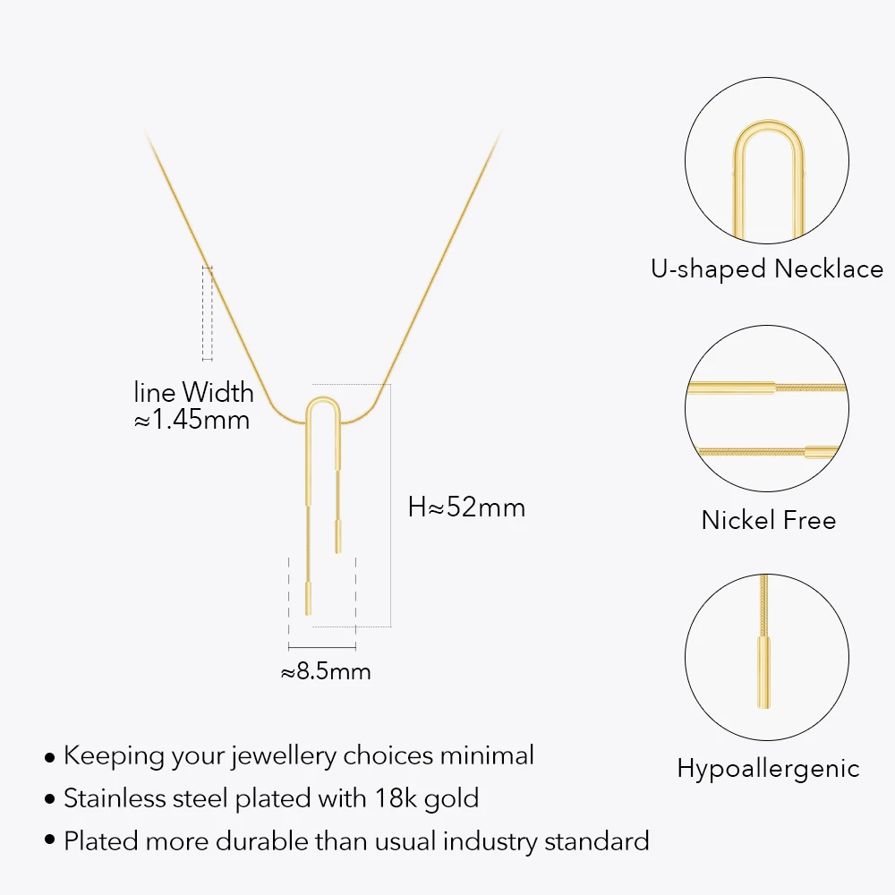 Inverted U Pendant Necklace