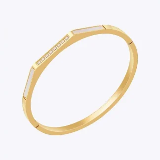 Shell Zircon Bangle