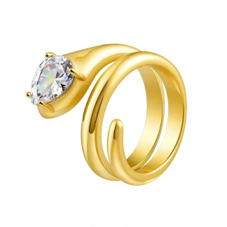 Snake Shape Zircon Ring