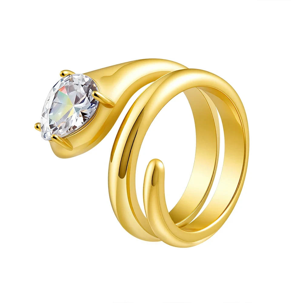 Snake Shape Zircon Ring